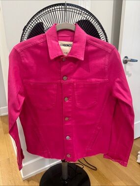 L'AGENCE Bright Pink Denim Jacket